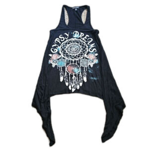 Gypsy Dreams Asymmetrical Tails Boho Tank Top Sz. Med About a Girl Los Angeles